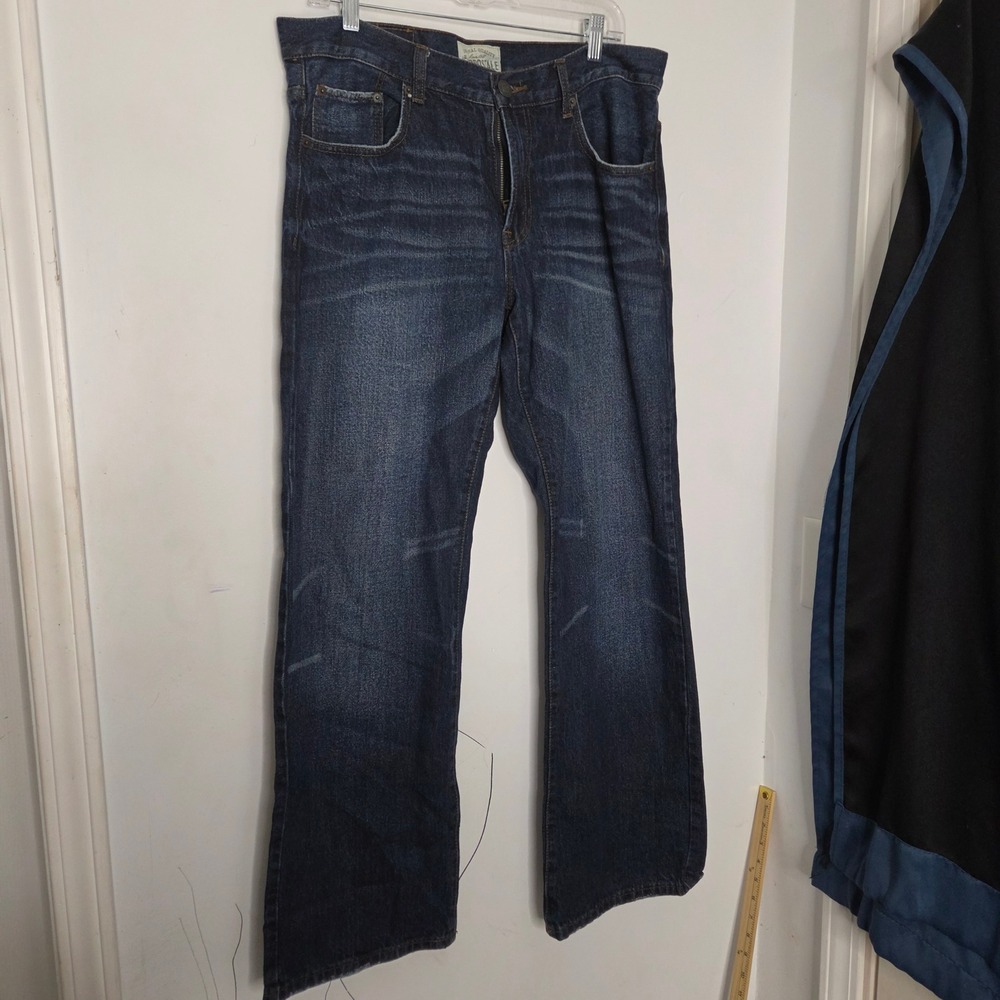 Aeropostale Benton Original Bootcut Jeans Mens 32x32 Dark Wash Blue Denim Cotton